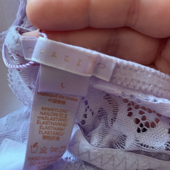 Savage X Fenty Purple Fairy Dust Lace Wireless Halter Bra Size L - Picture 4 of 4